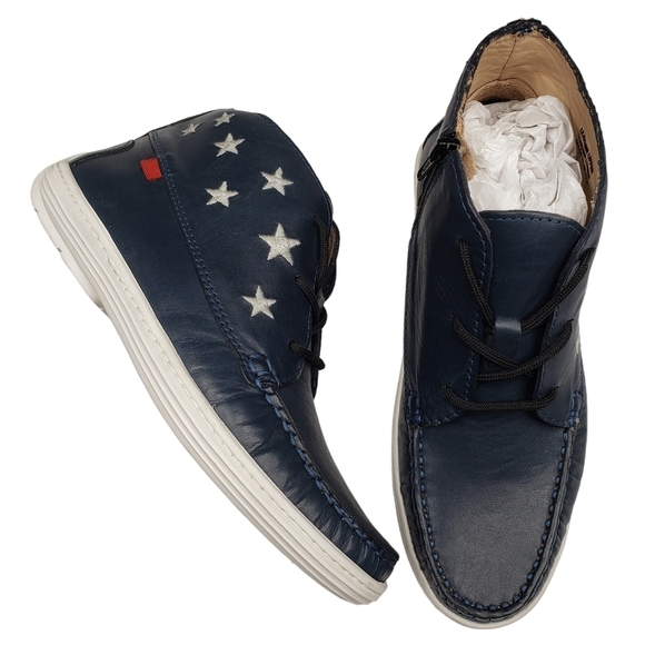 Marc JosephNIB Houston Bootie Navy Napa Leather Lace Up Boots Boy's3.5